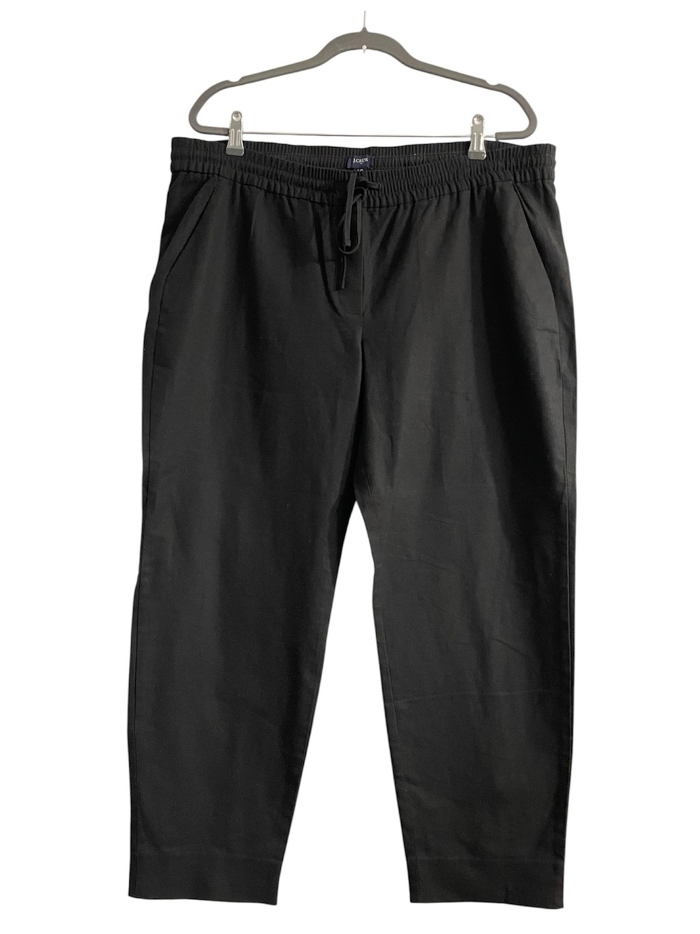 J crew linen/ cotton Drawstring Pants - pull on Classic Comfort breathable sz 14
